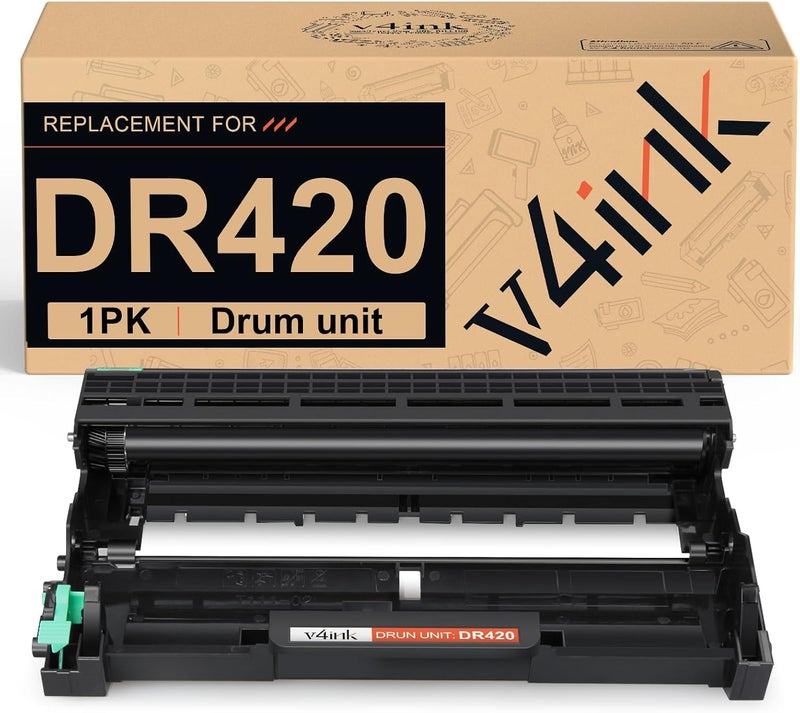 V4ink Compatible DR420 Drum Replacement for Brother DR420 DR-420 Drum Unit for HL-2240 HL-2240D HL-2270DW HL-2280DW MFC-7360N MFC-7460DN MFC-7860DW IntelliFax-2840 2940 DCP-7060D DCP-7065DN Printer - Image 1